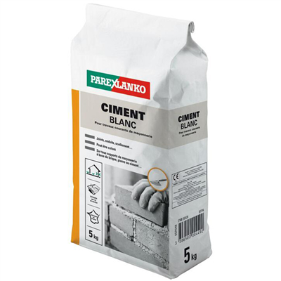 Ciment blanc pour travaux courants de maçonnerie - Parexlanko - sac de 5,0 KG