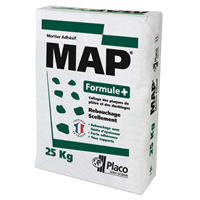 Mortier adhésif pour plaques de plâtre et isolants - Map Formule+ - sac de 25,00 KG