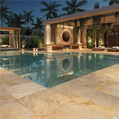 Carrelage extérieur antidérapant effet pierre de Bali - Zéphyr - 60,0 CM x 60,0 CM - ép. 20,00 MM - Gold