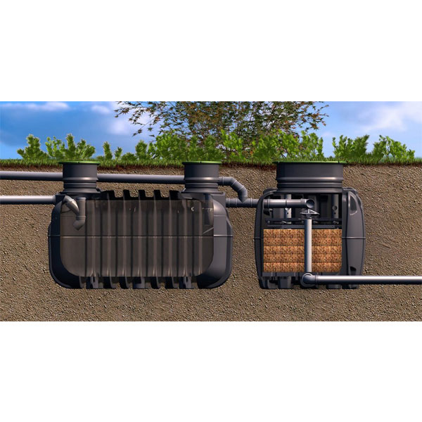 Filtre compact assainissement extra-plat sans électricité easyRock 4 EH sortie basse gravitaire pour résidence principale et secondaire