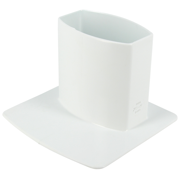 Pied de chute Nicoll PCU95B pour tube de descente de gouttière ovoïde - Techtan - 90 x 56 mm - blanc