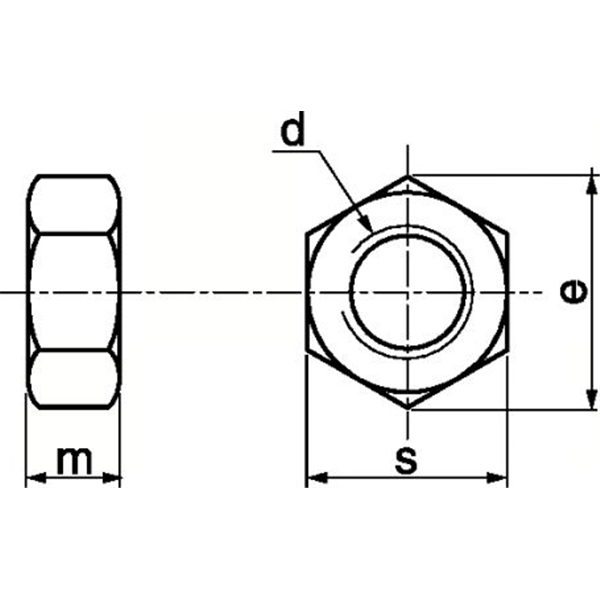 Ecrou hexagonal DIN 934 inox A2 diamètre M14 - Boîte de 50