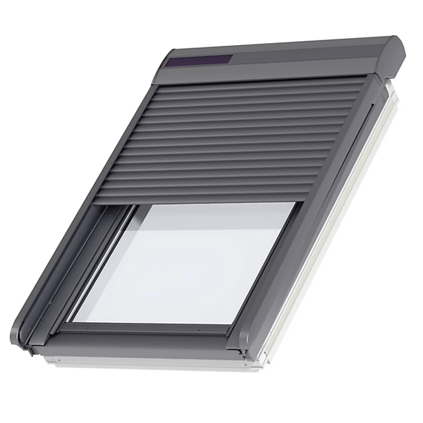 Volet roulant solaire SSL pour fenêtre de toit Velux SK06 - 114,0 CM x 118,0 CM - Gris anthracite