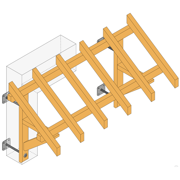 Rondelle carrée de renfort Simpson pour fixation de marquise à travers la maçonnerie - acier - 100,0 MM x 100 MM