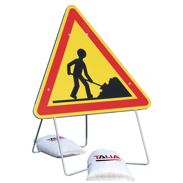 Panneau avertissement triangulaire pour routes normales - Danger chantier - AK5 - Classe T1