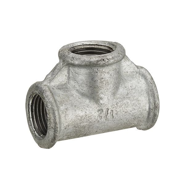 Raccord en té égal femelle pour tube en fer - F 20 x 27 - À visser - Fer galvanisé