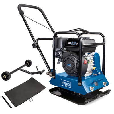 Plaque vibrante thermique HP1200S Scheppach - 6,5 CV - 60 kg - 15000N - tapis et châssis en PU