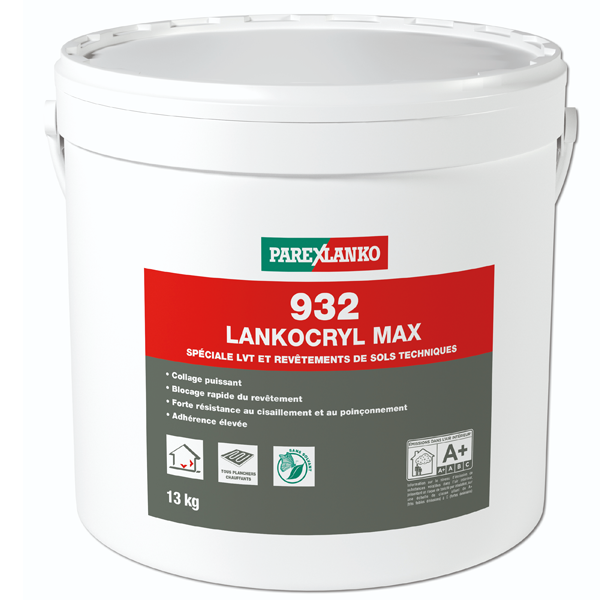 Colle acrylique simple encollage 932 LANKOCRYL MAX - Seau de 13 KG