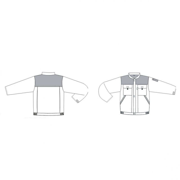 Blouson blanc de travail Typhon en polycoton blanc gris - 4XL