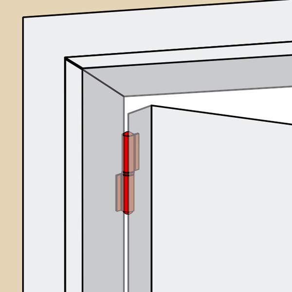 Paumelle de grille roulée lame courte Clémenson acier brut bague laiton hauteur 80 mm 35 kg