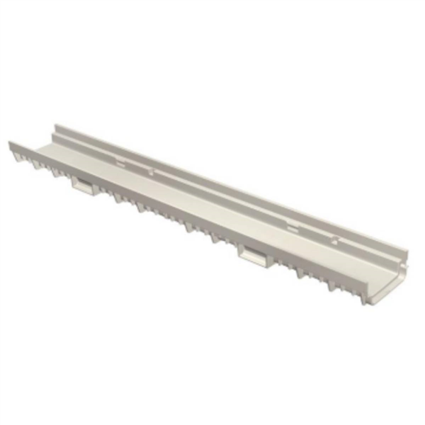 Corps de caniveau MEARIN PLUS FLAT 100 avec manchon d'évacuation intégré D110 1M