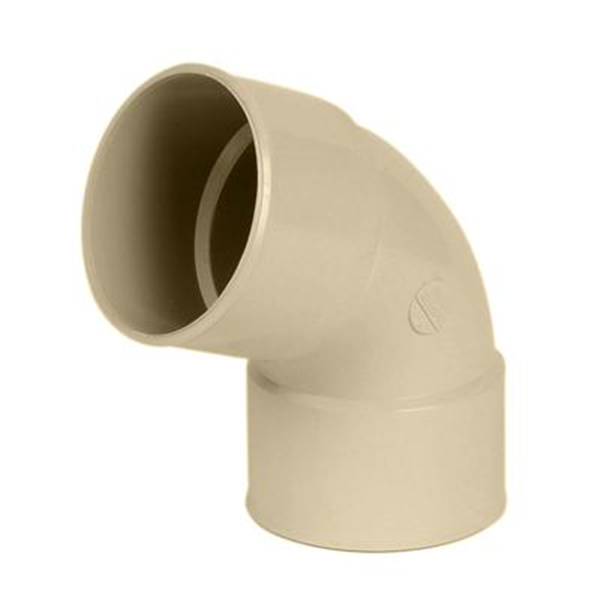 Coude cylindrique Nicoll pour tube de descente - Femelle/Femelle - Diamètre 80 mm - Angle 67°30 - Techtan - Sable