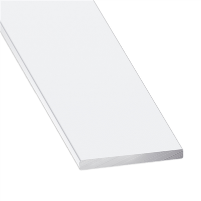 Profilé plat aluminium laqué blanc - largeur 20 mm - épaisseur 2 mm - longueur 2.5 m