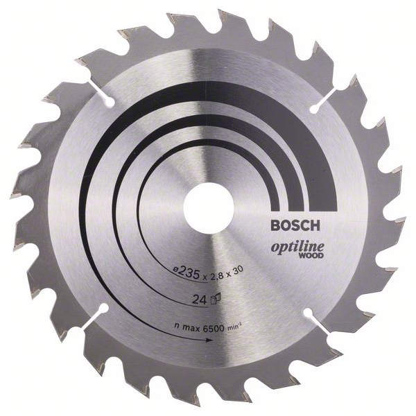 Lame scie circulaire Bosch Optiline Wood tout bois ⌀ 235 mm alésage 30 mm 24 dents