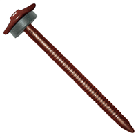 Clou galvanisé à pointe annelée avec rondelle pour tuile de rive - brun chocolat RAL 8017 - 3,7x65mm - seau de 100