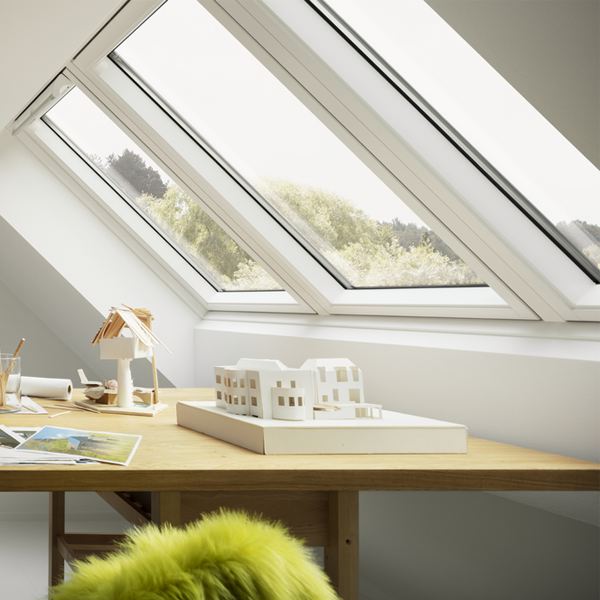 Fenêtre de toit Velux GGLS 3en1 - Rotation manuelle - Vitrage confort - WhiteFinish - 188,0 CM x 118,0 CM