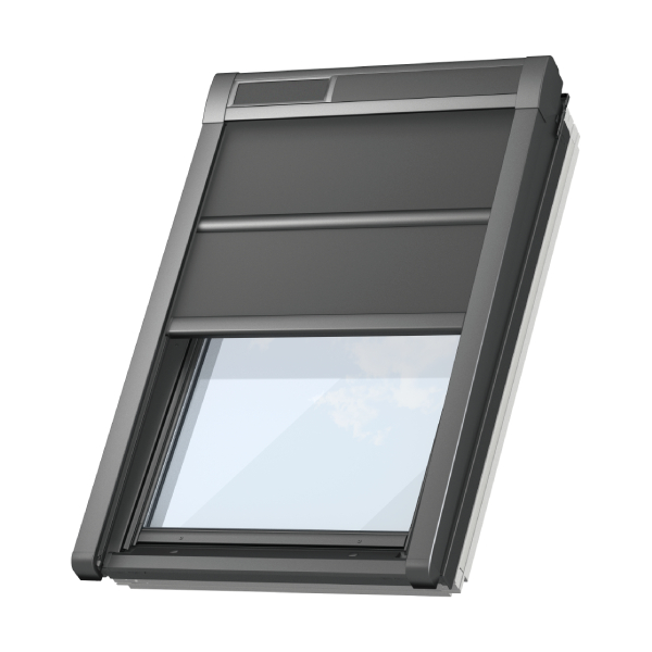 Volet roulant souple solaire SSS pour fenêtre de toit Velux MK04 - 78,00 cm x 98,00 cm - Gris anthracite