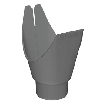 Naissance de gouttière agrafable prePatina ardoise Eco Zinc Rheinzink pour gouttière 1/2 ronde dév. 333 et descente de 100,0 MM