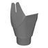 Naissance de gouttière agrafable prePatina ardoise Eco Zinc Rheinzink pour gouttière 1/2 ronde dév. 333 et descente de 100,0 MM
