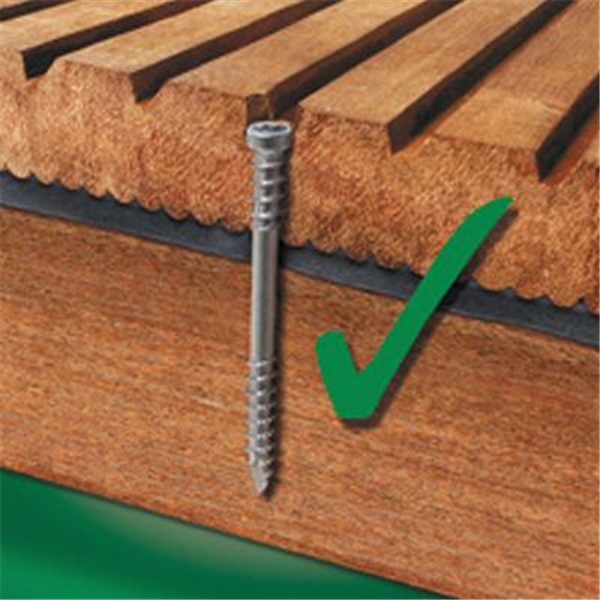 Vis de terrasse Torx T25 - filetage de fixation tête cylindrique en inox A2 5x50mm - Boîte de 500