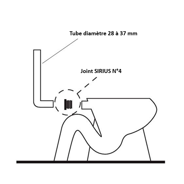 Joint WC pour raccord Sirius n°4 - Diamètre 28 mm à 37 mm - Noyon & Thiebault