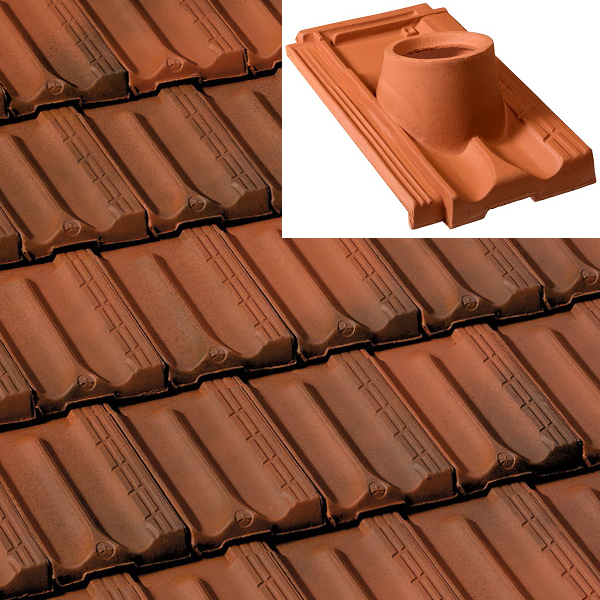 Tuile à douille Marseille Héritage en terre cuite - BMI Monier - Diamètre 120 mm - Rouge Vieilli