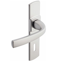 Ensemble poignée de porte à clé en L Vachette Muze - chrome velours - entraxe fixation 165 mm - carré 7 mm