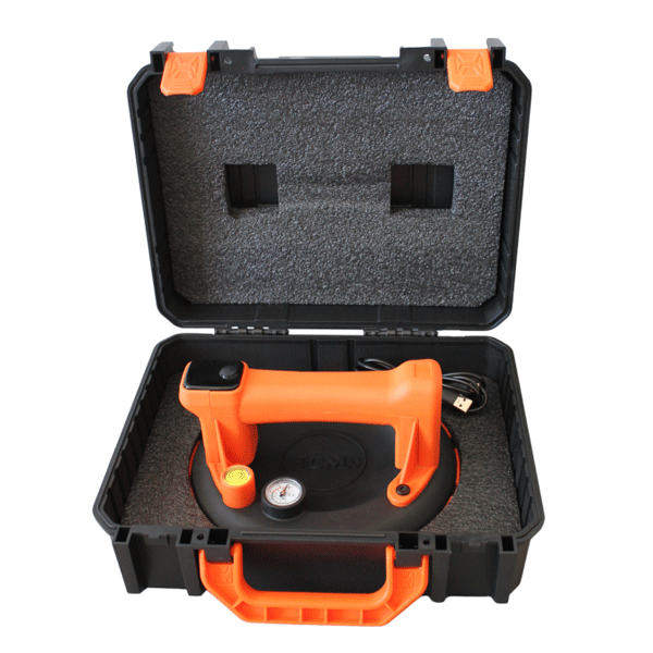 Ventouse carrelage électrique sur batterie avec écran digital et manomètre - Edma - Diamètre 205 mm - 160 kg max