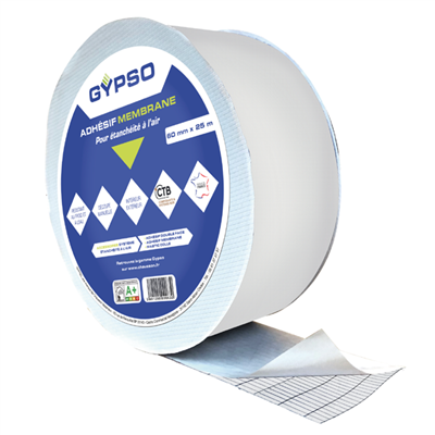 Adhésif pour étanchéité à l’air des membranes pare-vapeurs Gypso - 60 MM x 25,00 M