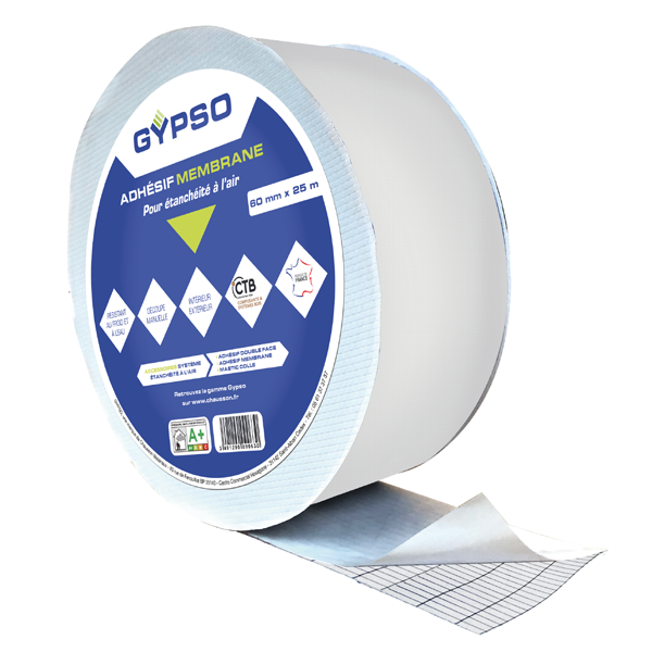 Adhésif pour étanchéité à l’air des membranes pare-vapeurs Gypso - 60 MM x 25,00 M