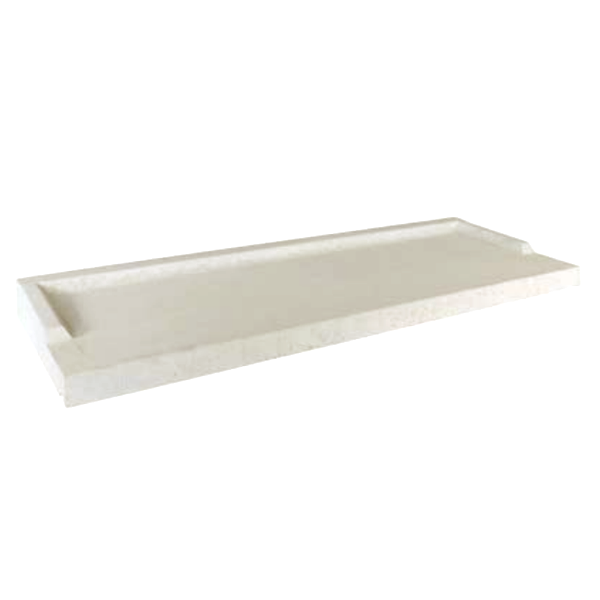 Seuil de porte-fenêtre monobloc en béton blanc AR35 avec rejingots - profondeur 35 CM - longueur 1,50 M