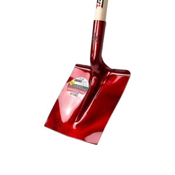 Pelle carrée en aluminium super légère avec manche en bois 130 cm - Col de cygne - Largeur 25 cm