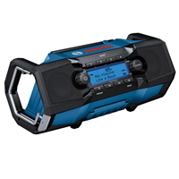 Radio de chantier portable Bosch GPB 18V-2 SC Professional avec pile lithium 3V adaptateur secteur et câble AUX