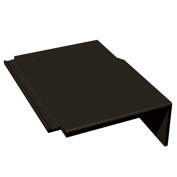 Tuile de rive universelle droite en béton - Innotech - Noir - 42 x 33.3 x 14.5 cm