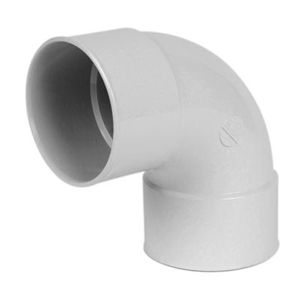 Coude femelle/femelle Nicoll pour tube de descente - Angle 87°30 - Diamètre 100 mm - Techtan Blanc