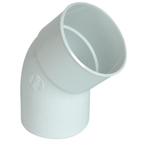 Coude mâle/femelle Nicoll pour tube de descente - Angle 45° - Diamètre 100 mm - Techtan Blanc