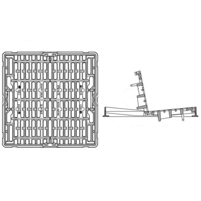 GRILLE CONCAVE CARREE REGARD 60 BARREAU ELASTIQUE