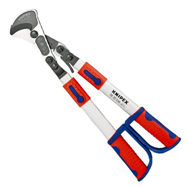 Coupe-câbles à cliquet avec bras télescopiques - Knipex - capacité Ø 38 mm