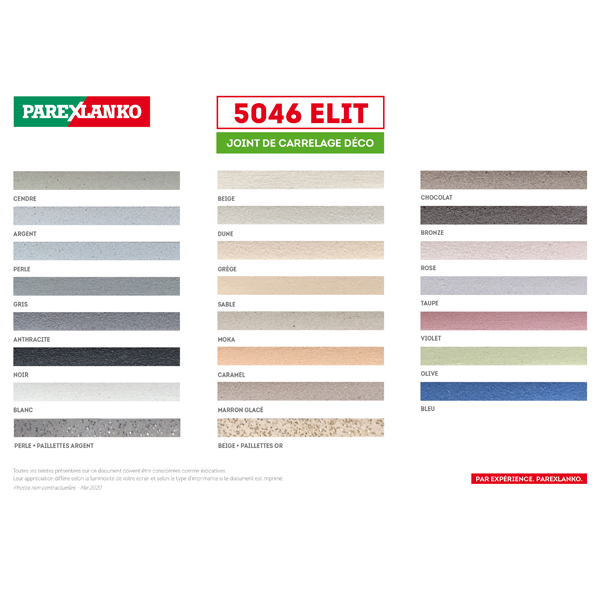 Joint de carrelage déco - 5046 Elit - sol et mur joints de 1 à 6 mm - Caramel Sac de 10 KG