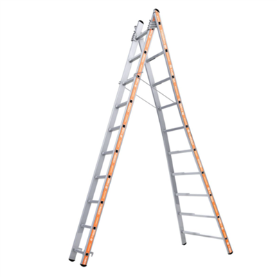 Échelle transformable 2 plans - Pronor Tubesca - Hauteur d'accès 5,82 m - Aluminium