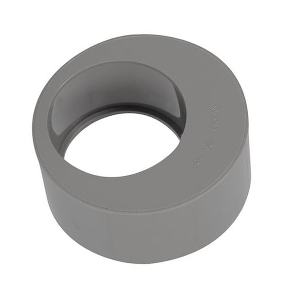 Tampon de réduction simple mâle femelle à coller - Nicoll - Ø 125/80 mm - PVC Gris