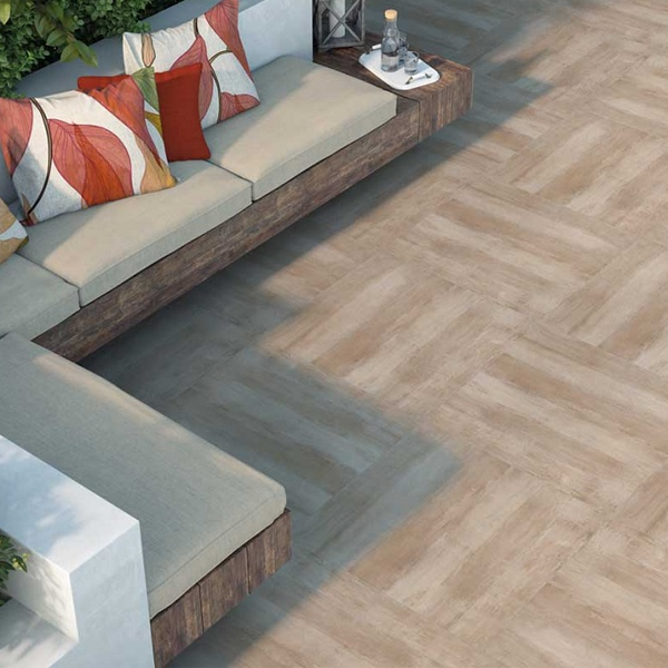 Carrelage extérieur grès cérame émaillé rectifié effet béton Soho - 60,4 CM x 60,4 CM - ép. 20 MM - Deck Natural