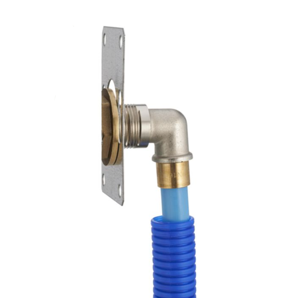 Platine de fixation mural double pour tube PER à glissement - Fix System - Diamètre 12 mm - Sorties mâles 20 x 27