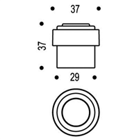 Butée de porte au sol Vachette 3737 nylon Arcolor noir avec amortisseur