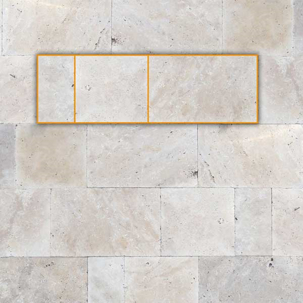 Dalle en pierre naturelle Travertin module 3 formats - Cappadoce Mix - ép. 1,20 CM