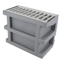 Courette anglaise Nicoll à grille pour vide-sanitaires - 260 x 135 x 200 mm - Ventilation 122 cm² - PVC - Gris