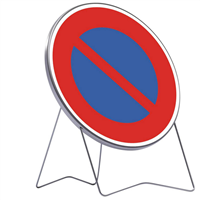 Panneau interdiction de stationner B6A1 Classe 1 - Signalisation temporaire sur pieds  - Diamètre 850 mm