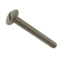 Vis à métaux tête ronde large "poêlier" fendue inox A2 NFE 25129 M5x10 - boîte de 200