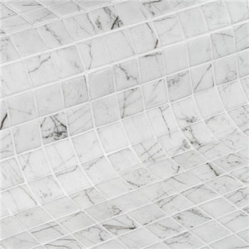 Mosaïque en émaux de verre antidérapants Zen - carreau de 2,5 x 2,5 cm - trame de 49,5 x 31,2 cm - Carrara