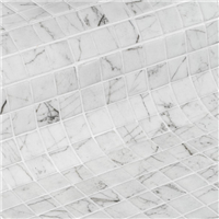 Mosaïque en émaux de verre antidérapants Zen - carreau de 2,5 x 2,5 cm - trame de 49,5 x 31,2 cm - Carrara